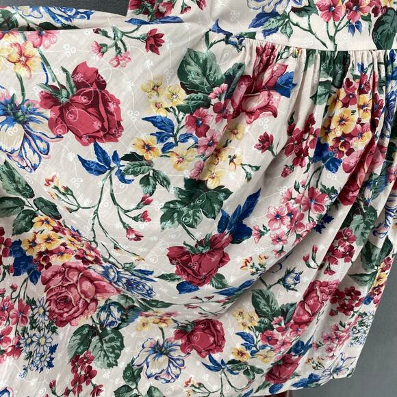 Vtg 80s 90s NOS Brights Creek Cottage Garden Midi Dress Romantic Boho 14? Floral - Picture 6 of 15